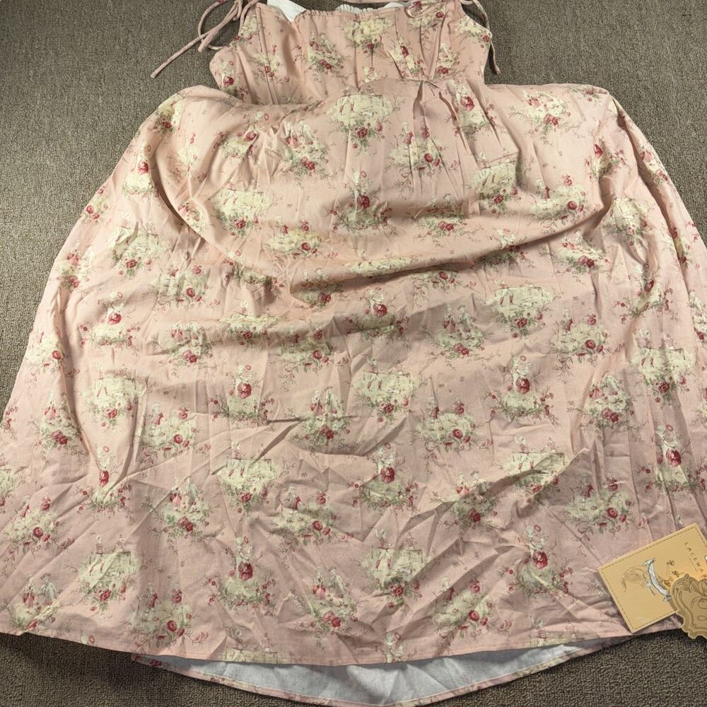 Women’s Pink Floral Tie-Shoulder Sundress - Picture 2 of 10